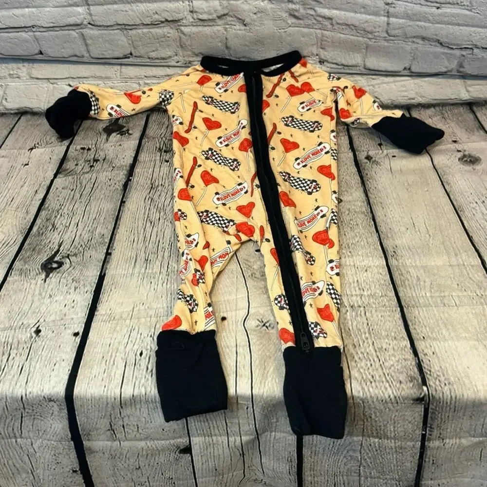 Dreamy ZZZ Dream Big Little Co Skateboard Bamboo Zippie Romper
